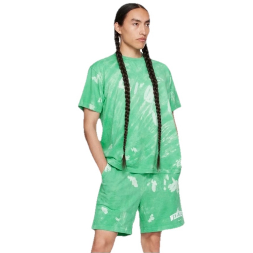 Sporty & Rich Unisex Women’s & Men’s Green Cotton Tie Dye Tee Size Small & Large